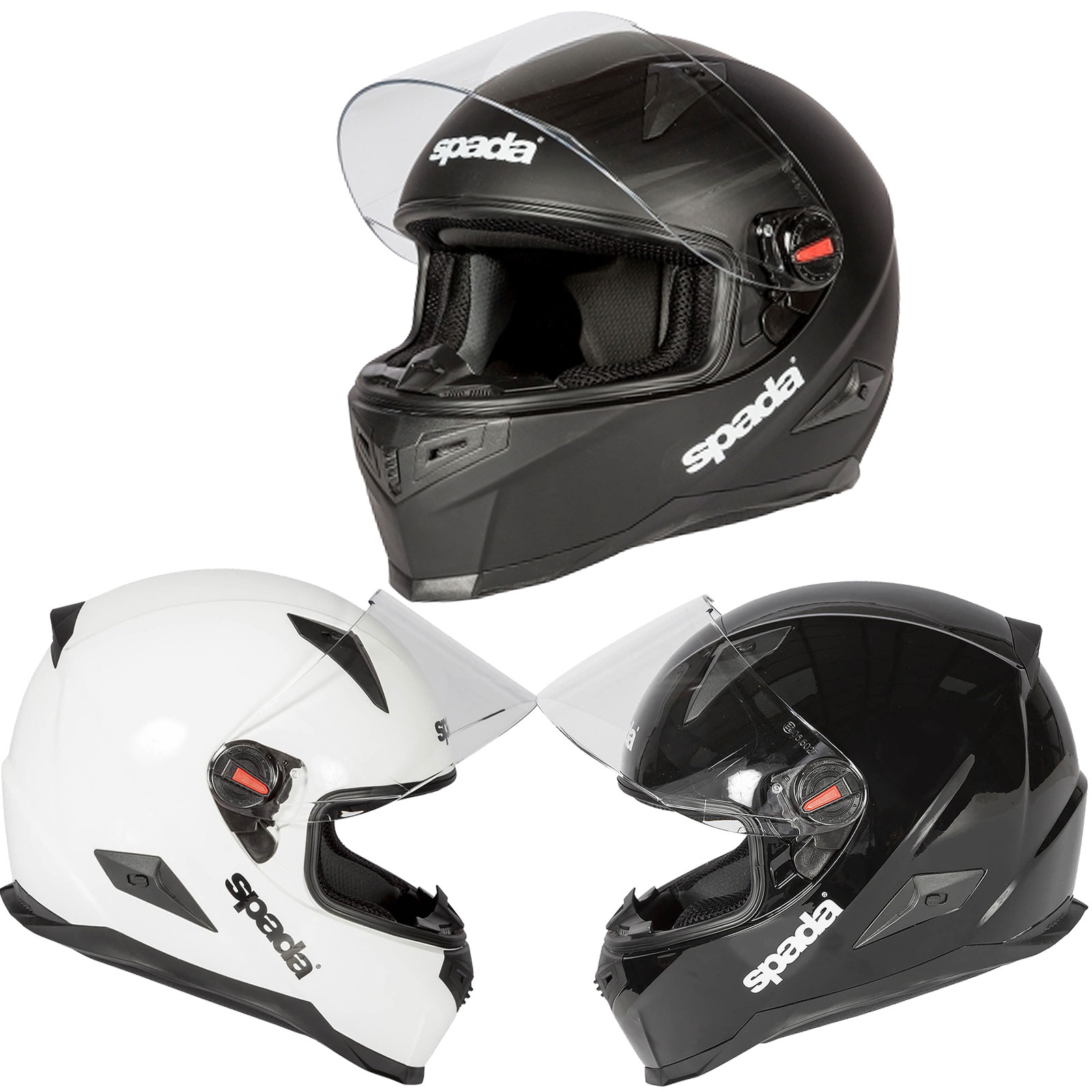 Spada Cyclone Blast White/Black Flip Front Dvs Sun Visor Motorcycle Helmet New 