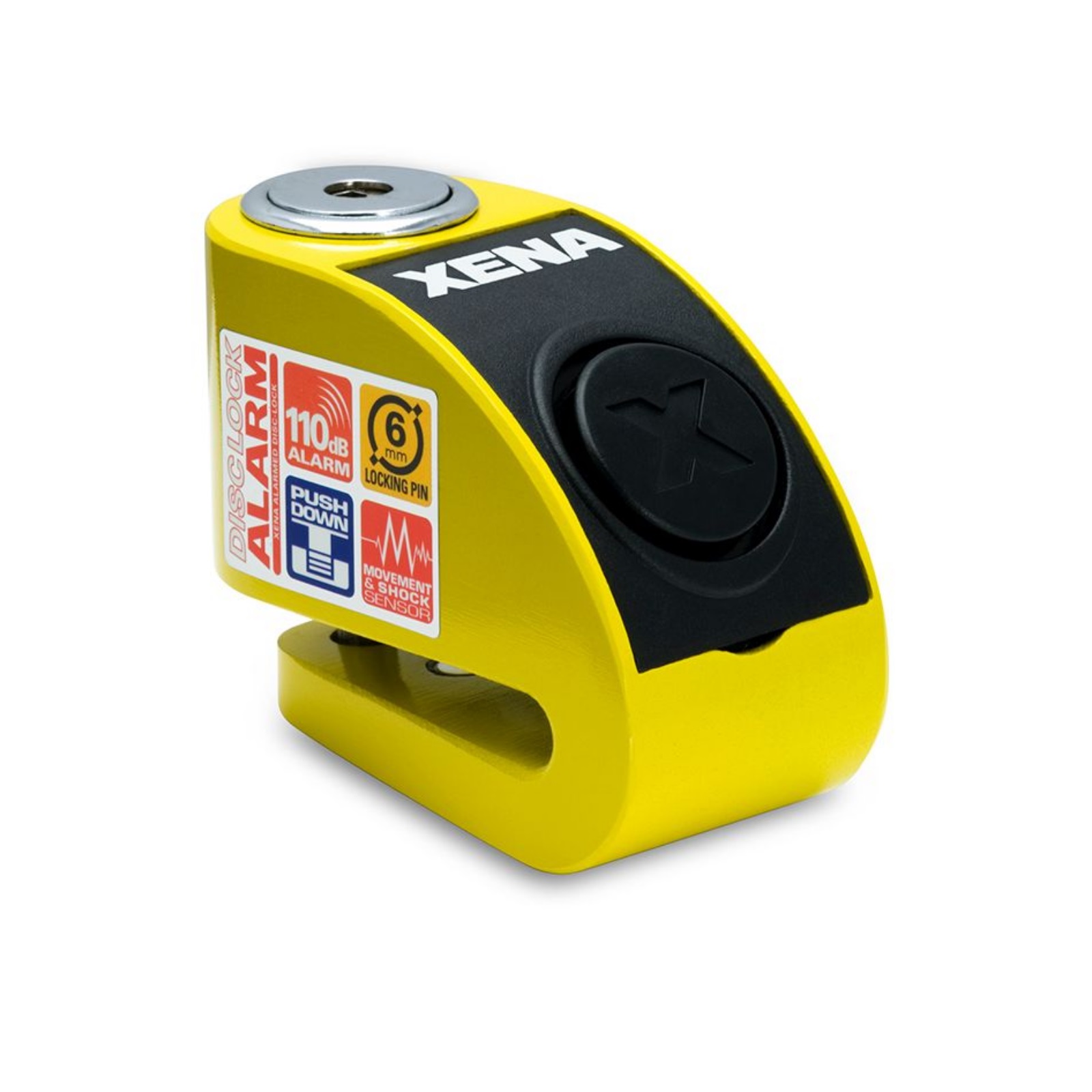 Xena Mini Disc Lock With Alarm Yellow